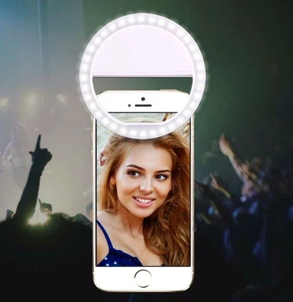 Светодиодное кольцо 3 Вт диаметр 8 см USB microUSB белое для смартфона Selfie Ring Light RK-12 - изображение 6