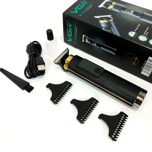 Триммер VGR V-985 мощность 5 Вт нержавеющая сталь USB Type-C черный для ухода за волосами и бородой - изображение 8
