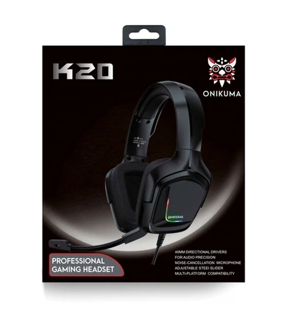 Навушники Onikuma K20 Black 40 мм динаміки 3.5 мм USB провідні для ігор та мультимедіа - зображення 2