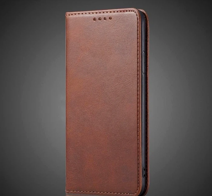 Чохол-книжка шкірозамінник для Xiaomi Redmi Note 14 4G темно-коричневий із захистом від пошкоджень - Фото 6 Чохол-книжка шкірозамінник для Xiaomi Redmi Note 14 4G темно-коричневий із захистом від пошкоджень - зображення 6