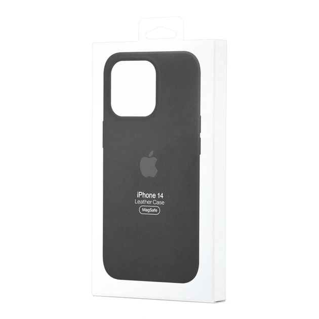 Чехол Leather Case с MagSafe для iPhone 14 кожзам черный с защитой от брызг - Фото 2 Чехол Leather Case с MagSafe для iPhone 14 кожзам черный с защитой от брызг - зображення 2