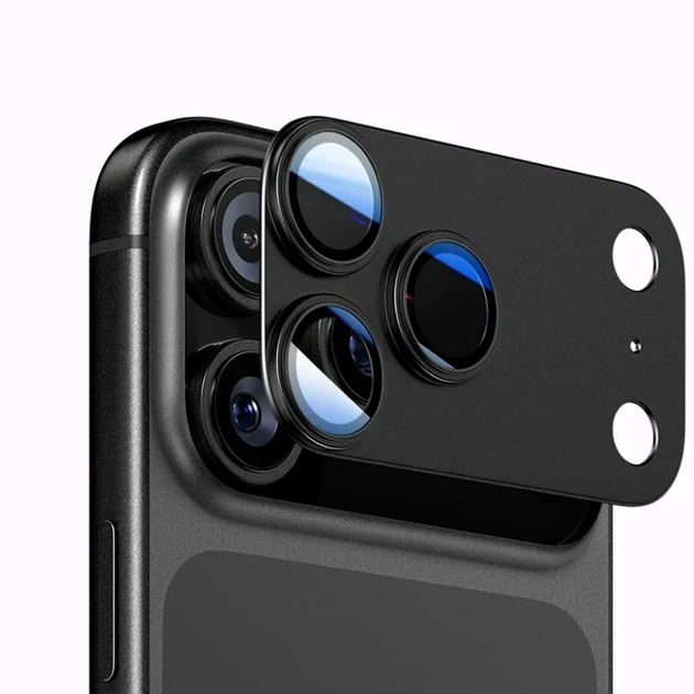 Защитное стекло Matte Metal Camera Protector для iPhone 17 Pro защита камеры черный - Фото 1 Защитное стекло Matte Metal Camera Protector для iPhone 17 Pro защита камеры черный - изображение 1