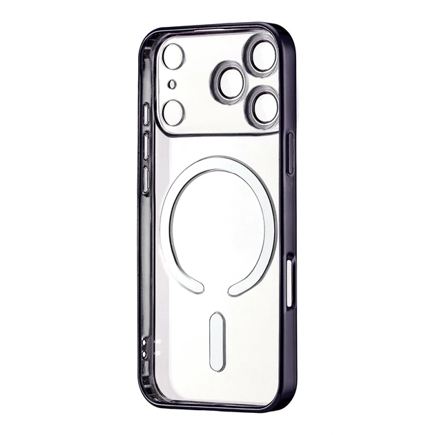 Чехол силиконовый Ductil Metallic Edge с MagSafe для iPhone 17 Pro защита камеры черный - изображение 3