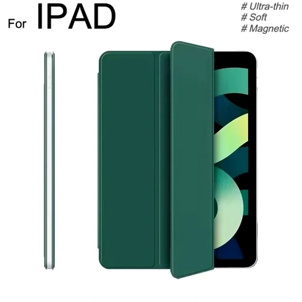 Чехол-книжка Smart Case силиконовый для iPad 10 10.9 2022 iPad 11 11 2025 защитный темно-зеленый с подставкой - изображение 5