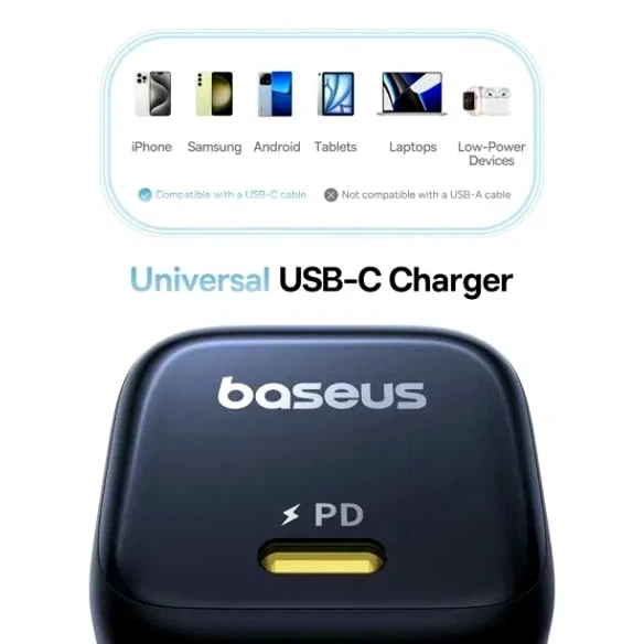 Зарядное устройство Baseus PicoGo GaN 45W Черное USB Type-C Fast Charge - Фото 5 Зарядное устройство Baseus PicoGo GaN 45W Черное USB Type-C Fast Charge - изображение 5