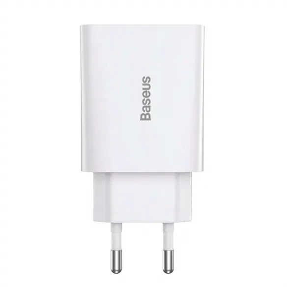 Мережевий зарядний пристрій Baseus 20W USB Type-C білий 88x43x26 мм для швидкого заряджання мобільних пристроїв. - Фото 1 Мережевий зарядний пристрій Baseus 20W USB Type-C білий 88x43x26 мм для швидкого заряджання мобільних пристроїв. - зображення 1