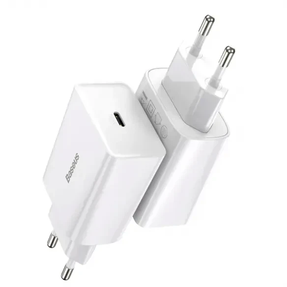 Мережевий зарядний пристрій Baseus 20W USB Type-C білий 88x43x26 мм для швидкого заряджання мобільних пристроїв. - Фото 5 Мережевий зарядний пристрій Baseus 20W USB Type-C білий 88x43x26 мм для швидкого заряджання мобільних пристроїв. - зображення 5