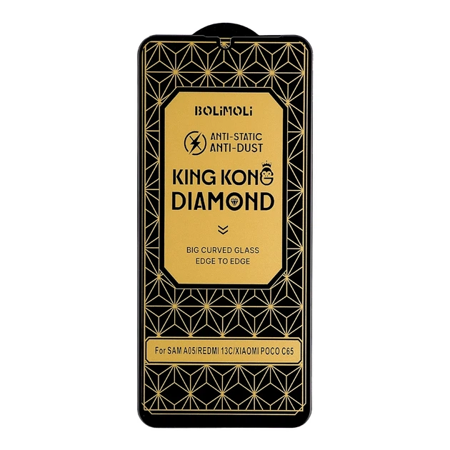Захисне скло KingKong Diamond Glass чорне для Xiaomi Redmi 13C Poco C65 - Фото 1 Захисне скло KingKong Diamond Glass чорне для Xiaomi Redmi 13C Poco C65 - зображення 1