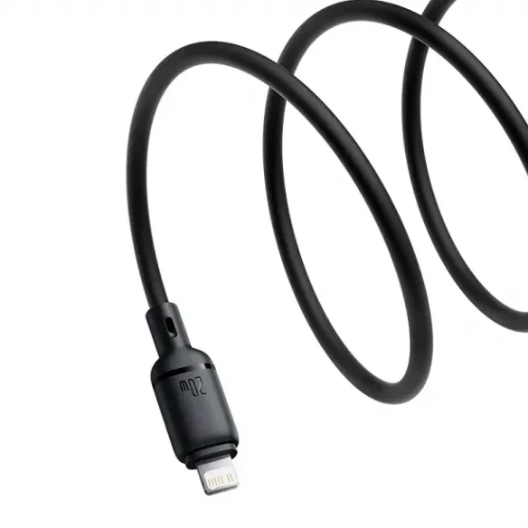 Кабель Baseus Silky Series Type-C to Lightning 20W 1 м черный для быстрой зарядки и передачи данных - Фото 6 Кабель Baseus Silky Series Type-C to Lightning 20W 1 м черный для быстрой зарядки и передачи данных - изображение 6