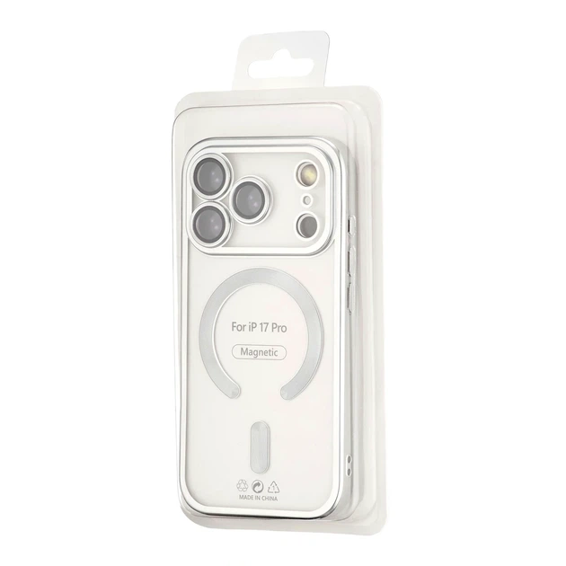 Чехол силиконовый Ductil Metallic Edge с MagSafe для iPhone 17 Pro защита камеры серебряный - изображение 2