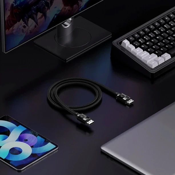 Кабель Baseus DP 8K 1.5 м чорний DisplayPort для передачі зображення 7680x4320 32.4 Гбіт/с - Фото 8 Кабель Baseus DP 8K 1.5 м чорний DisplayPort для передачі зображення 7680x4320 32.4 Гбіт/с - зображення 8