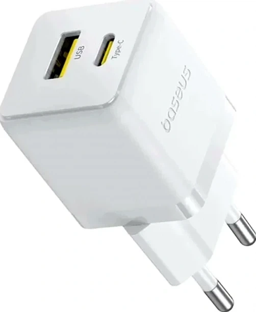 Мережевий зарядний пристрій Baseus Palm 20W USB Type-C USB Type-A білий - Фото 6 Мережевий зарядний пристрій Baseus Palm 20W USB Type-C USB Type-A білий - зображення 6