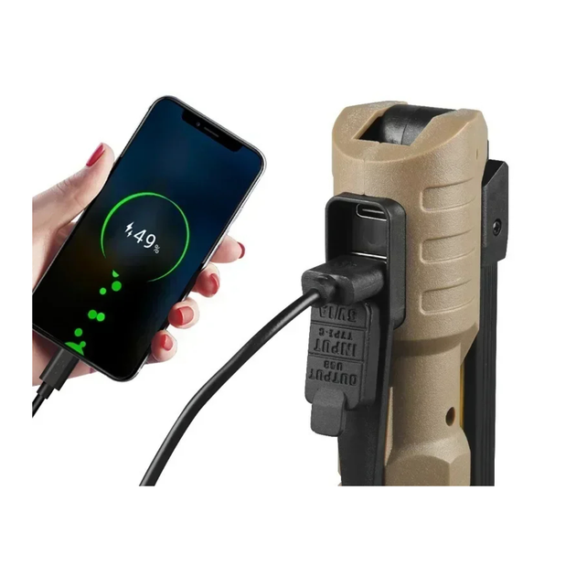 Складаний світлодіодний робочий ліхтарик COB XPE з USB-акумулятором і магнітом - Фото 4 Складаний світлодіодний робочий ліхтарик COB XPE з USB-акумулятором і магнітом - зображення 4