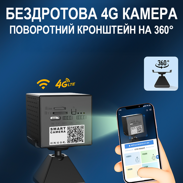 Беспроводная 4G мини-камера видеонаблюдения Camsoy S60G с двойной линзой и датчиком движения, 3 Мп, 2К, iOS/Android (1308) - изображение 3
