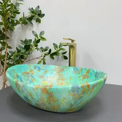 Умивальник (раковина) VBI PARMA MARBLE GREEN MATT накладний - изображение 4