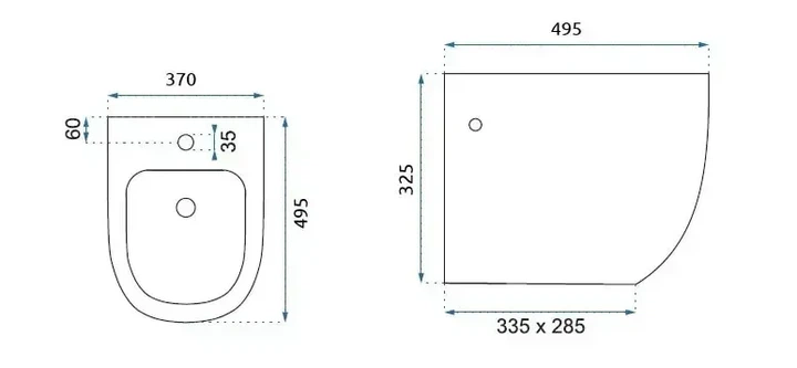 Підвісне біде REA CARLO MINI WHITE GOLD EDGE білий - изображение 4