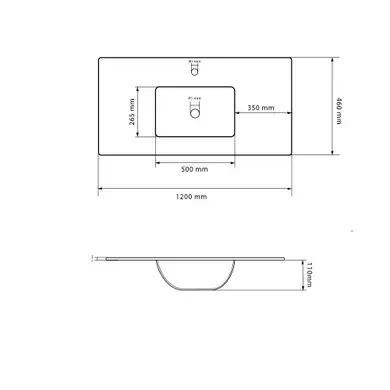Умивальник (раковина) VBI FERRARA 120 WHITE врізний - Фото 6 Умивальник (раковина) VBI FERRARA 120 WHITE врізний - зображення 6