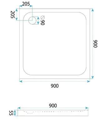 Душовий піддон REA BELMOND 90x90 WHITE - изображение 5