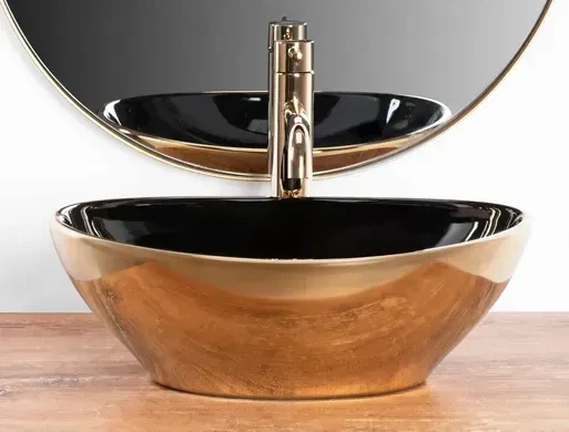 Умивальник (раковина) REA SOFIA GOLD BLACK накладний * - изображение 5