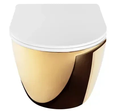 Підвісний унітаз REA CARLO MINI TORNADO NFQ GOLD WHITE підвісний унітаз REA CARLO MINI TORNADO NFQ GOLD WHITE - изображение 2