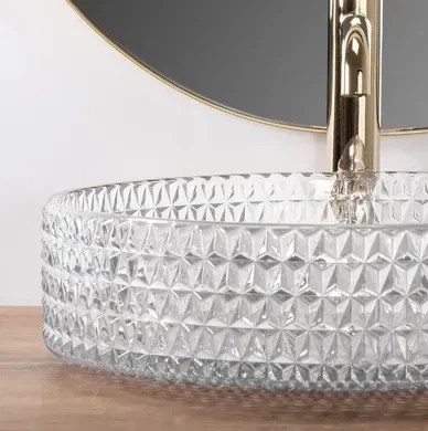 Умивальник (раковина) REA CRISTAL 39 TRANSPARENT накладний - изображение 3