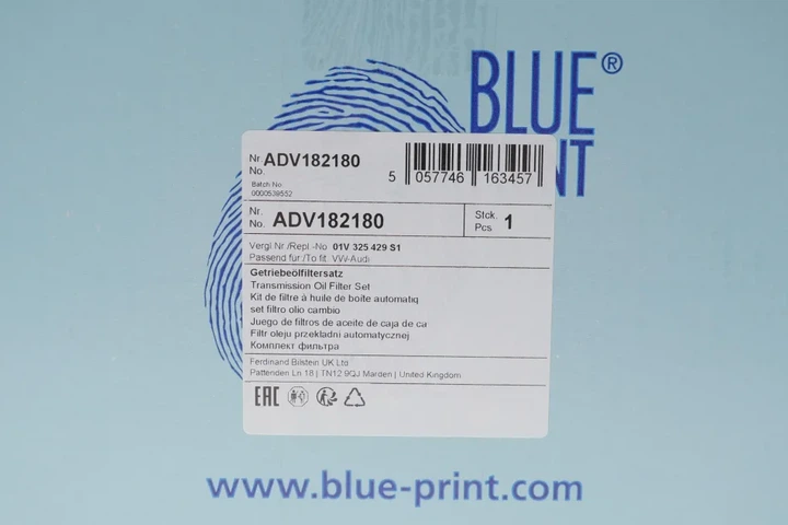 Фільтр АКПП Audi A4/A6/A8/VW Passat 95-05 (к-кт з прокладкою) BLUE PRINT ADV182180 - зображення 2