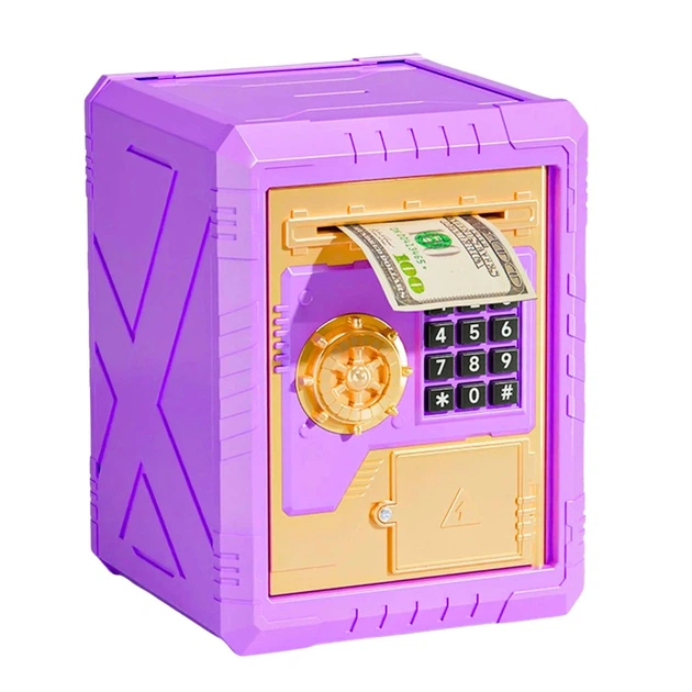 Електронна скарбничка-сейф LEAN Toys на пін-код з автоприйомом купюр Рожевий (750667) (5905991083290) - зображення 2
