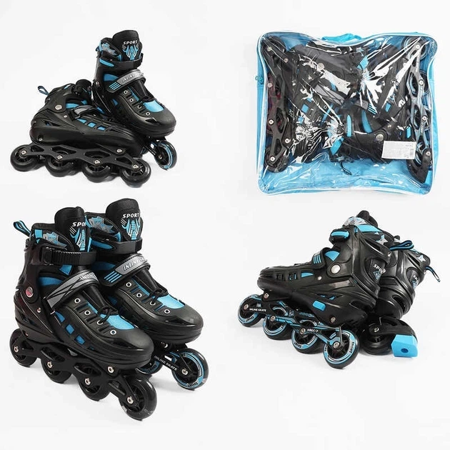 Ролики дитячі X-Toys 532-19 L (розсувні, розмір 39-43, колеса: 4/Ø65 мм/PU, в один ряд, гальмо: заднє, підсвітка, сумка) - Фото 1 Ролики дитячі X-Toys 532-19 L (розсувні, розмір 39-43, колеса: 4/Ø65 мм/PU, в один ряд, гальмо: заднє, підсвітка, сумка) - изображение 1