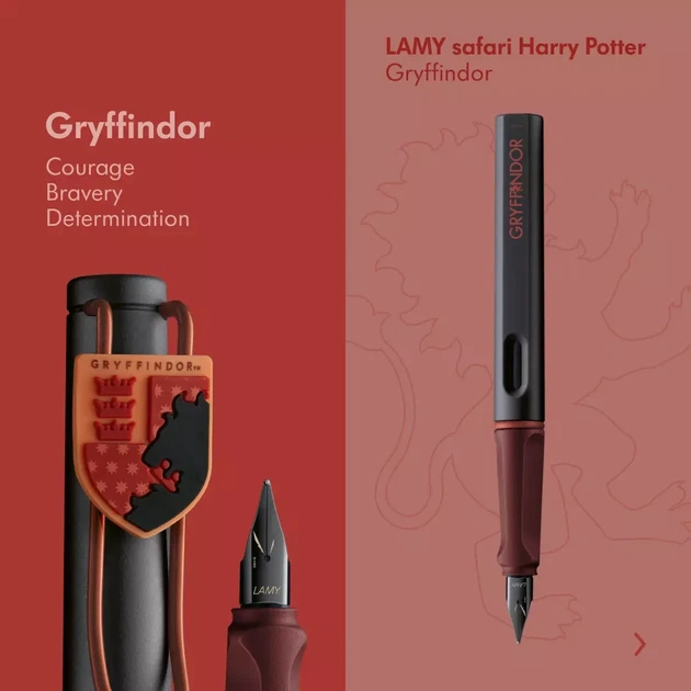 Ручка чорнильна LAMY safari Gryffindor EF чорнила T10 сині (4040151) - Фото 6 Ручка чорнильна LAMY safari Gryffindor EF чорнила T10 сині (4040151) - зображення 6