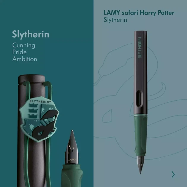 Ручка чорнильна LAMY safari Slytherin EF чорнила T10 сині (4040401) - Фото 5 Ручка чорнильна LAMY safari Slytherin EF чорнила T10 сині (4040401) - зображення 5
