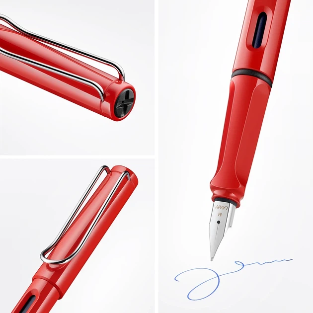 Ручка чорнильна LAMY safari червона F чорнила T10 сині (4000181) - Фото 4 Ручка чорнильна LAMY safari червона F чорнила T10 сині (4000181) - зображення 4