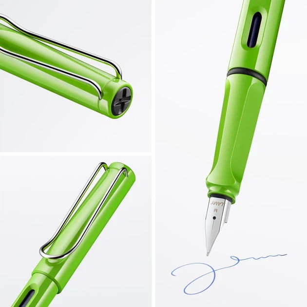 Ручка чорнильна LAMY Safari F green синє чорнило (4030633) - Фото 4 Ручка чорнильна LAMY Safari F green синє чорнило (4030633) - зображення 4