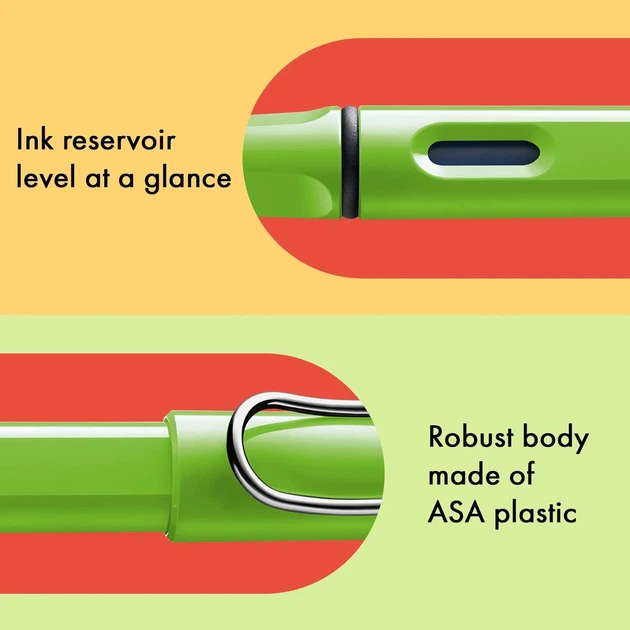 Ручка чорнильна LAMY Safari F green синє чорнило (4030633) - Фото 6 Ручка чорнильна LAMY Safari F green синє чорнило (4030633) - зображення 6