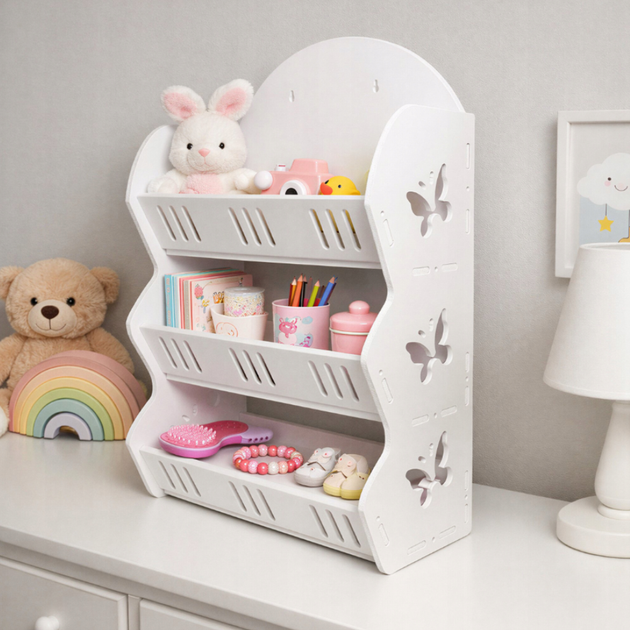 Полка настенная 3-ярусная пластиковая CG HomeShelf Butterfly (CG234588718) - Фото 2 Полка настенная 3-ярусная пластиковая CG HomeShelf Butterfly (CG234588718) - изображение 2