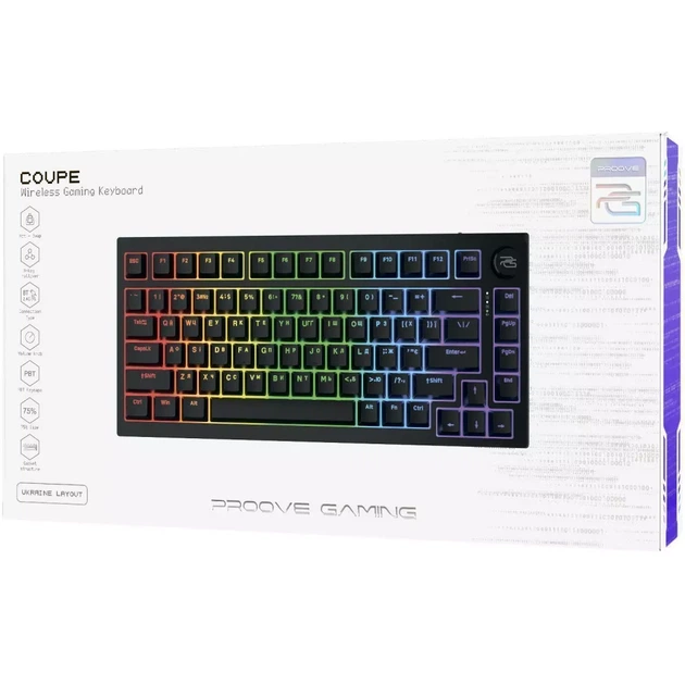 Бездротова клавіатура Proove Gaming Coupe (Ukraine Layout) black - Фото 10 Бездротова клавіатура Proove Gaming Coupe (Ukraine Layout) black - изображение 10