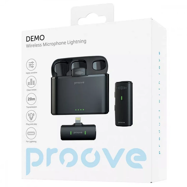Бездротовий петличний мікрофон Proove Demo Lightning - Фото 2 Бездротовий петличний мікрофон Proove Demo Lightning - изображение 2