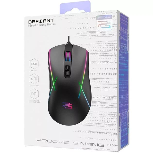 Дротова ігрова миша Proove Gaming Defiant Чорна - зображення 2
