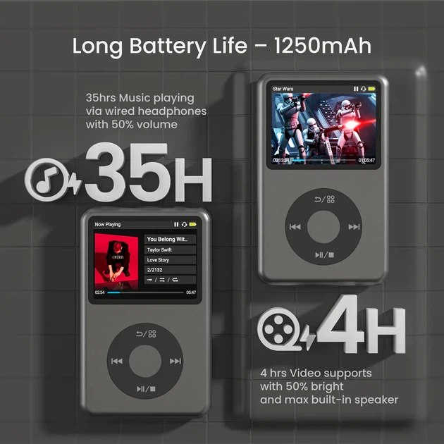 MP3-плеєр INNIOASIS Y1 64gb (Bluetooth, Відео), Чорний - изображение 5
