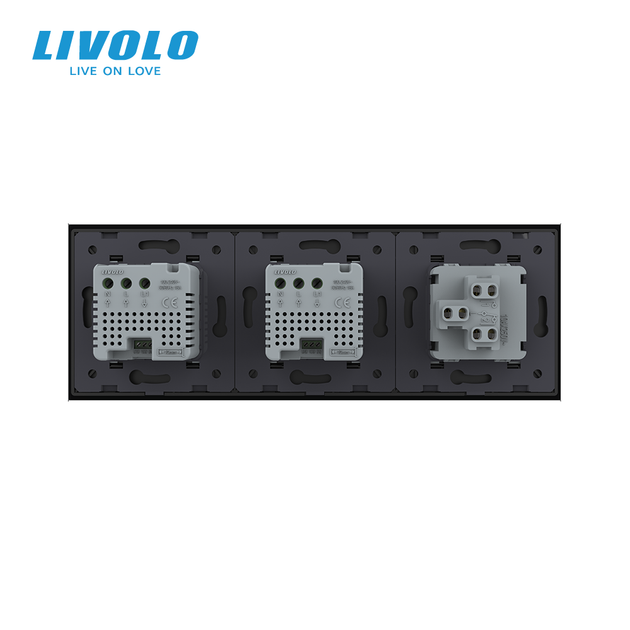 Сенсорный терморегулятор для тёплого пола LIVOLO с универсальным выключателем, чёрный, стекло, стекло - изображение 4