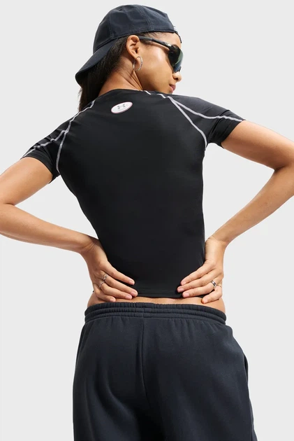 Жіноча чорна футболка HeatGear Elite SS Under Armour XL 6015368-008 - изображение 3