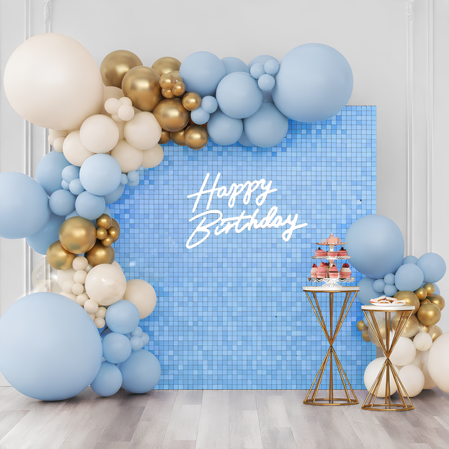 Арка Гірлянда З Повітряних Кульок Blue Elegance ( 121 кулька) - Фото 1 Арка Гірлянда З Повітряних Кульок Blue Elegance ( 121 кулька) - зображення 1
