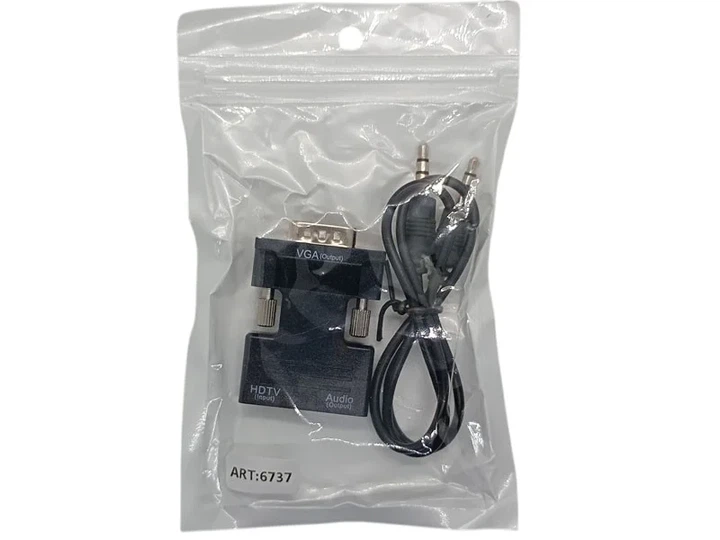 Адаптер HDMI-VGA з аудіо 1080p, конвертер для під'єднання до монітора з VGA-роз'ємом. - зображення 4