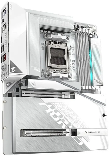 Материнська плата Gigabyte X870 AORUS STEALTH ICE (sAM5, AMD X870, PCI-Ex16) - зображення 2