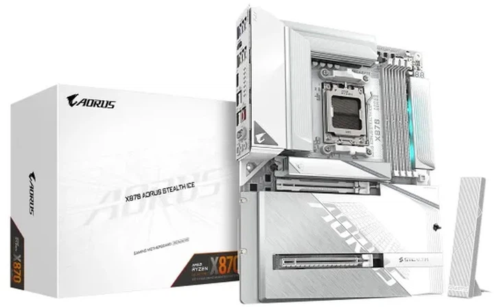 Материнська плата Gigabyte X870 AORUS STEALTH ICE (sAM5, AMD X870, PCI-Ex16) - зображення 7