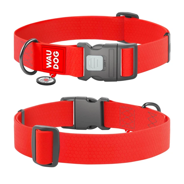 Нашийник для собак водостійкий WAUDOG Waterproof з QR паспортом, пластиковий фастекс, червоний, розмір XXL, 46-70 см 40 мм (25113) - Фото 1 Нашийник для собак водостійкий WAUDOG Waterproof з QR паспортом, пластиковий фастекс, червоний, розмір XXL, 46-70 см 40 мм (25113) - зображення 1