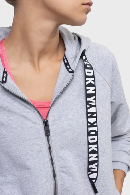 Жіноче сіре худі DKNY M DP2J8598 - Фото 4 Жіноче сіре худі DKNY M DP2J8598 - зображення 4