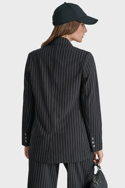 Жіночий чорний блейзер у смужку DKNY S D2G4A213 - изображение 4