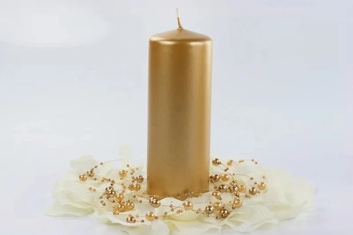 Zestaw świec PartyDeco metalizowane 15 x 6 cm 6 szt. Złote (ZES5902230730960) - obraz 2