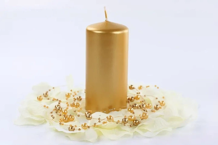 Zestaw świec PartyDeco metalizowane 12 x 6 cm 6 szt. Złote (ZES5902230730977) - obraz 2