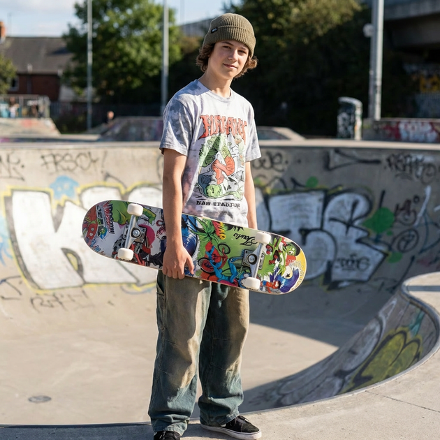 Скейтборд деревянный SP-Sport Skateboard Crazy 8413-2 размер 78х20см Multicolor - Фото 7 Скейтборд деревянный SP-Sport Skateboard Crazy 8413-2 размер 78х20см Multicolor - изображение 7